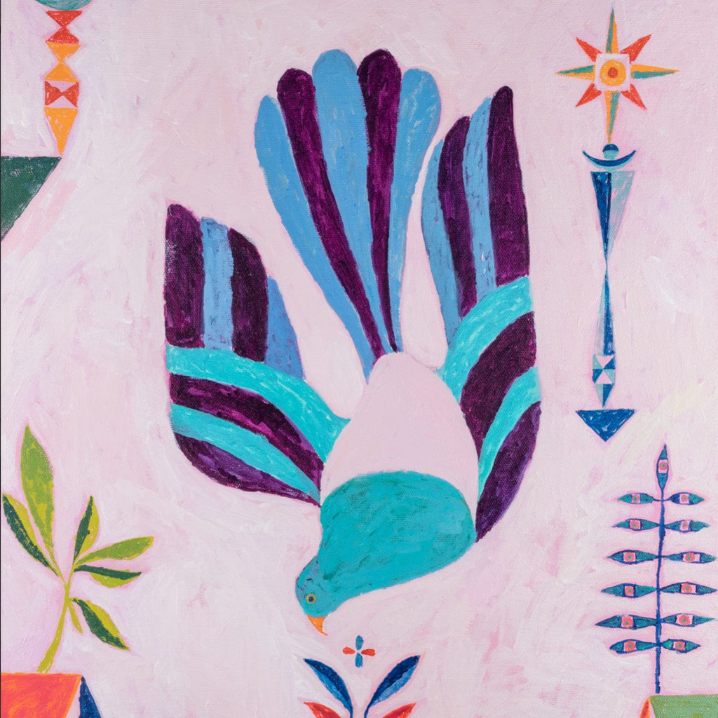 Kererū in Flight Original Artwork